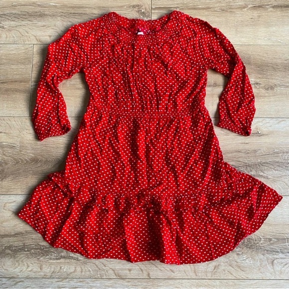 Gap dress size 8 tiered ruffle rayon summer dress mini ditsy hearts - Picture 5 of 9